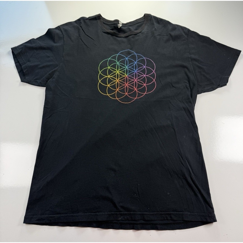 Coldplay A Head Full Of Dreams Large Tour T-shirt Rainbow Flower Life Next Level